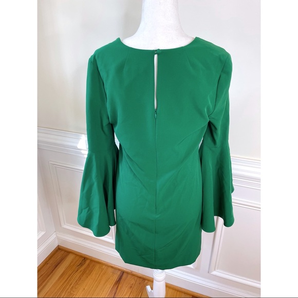NWOT MILLY Emerald Green Bell Sleeve Shift Dress Size 8 - Picture 6 of 6